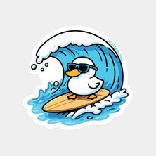 Sörfçü Ördek Yavursu Sticker