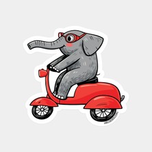 Motorcu Fil Sticker