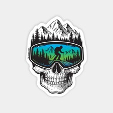 Kayakçı Iskelet ve Dağ Sticker