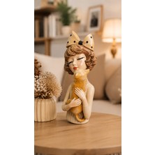 Gardenya Minik Kedi Dost Figürlü Polyester Kız Dekorafif Obje & Biblo