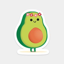 Çiçekli Avokado Sticker