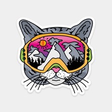 Kayakçı Kedi Sticker