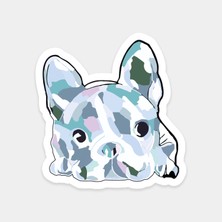 Sanatsal Fransız Bulldog Sticker