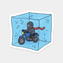 Buz Küpü Motorcu Sticker