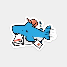 Kurye Köpek Balığı Sticker