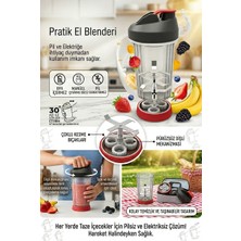 Jasper JPR-3091 Pratik Manuel El Blenderı - Pilsiz, Elektriksiz, Taşınabilir Smoothie Hazırlayıcı