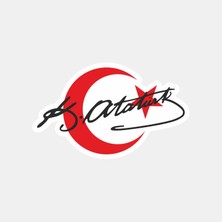 Ay Yıldız ve Atatürk Imza Sticker
