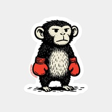 Boksor Maymun Sticker