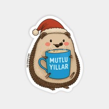 Kirpi Mutlu Yıllar Yılbaşı Sticker