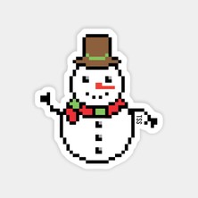 Pixel Kardan Adam Yılbaşı Sticker