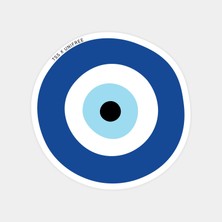 Nazar Boncuğu Beyaz Mavi Sticker
