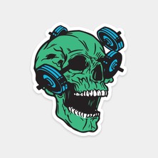 Ağırlık Delisi Kafatası Sticker