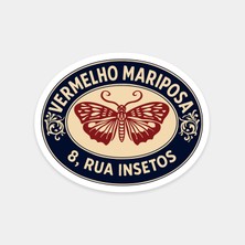 Kırmızı Kelebek Etiketi Sticker