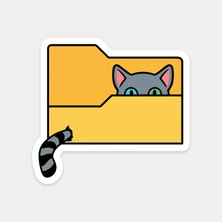 Klasördeki Kedi Sticker