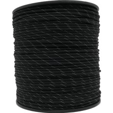 Mg Ropes Bileklik,outdoor 4 mm Reflektörlü Paracord Ip No:47 Siyah