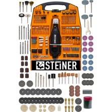Steiner 302 Parça Devir Ayarlı Hobi Kalıpçı Gravür Seti 460 Watt El Motoru Turuncu
