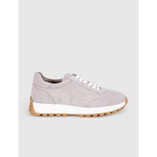 Cabani Açık Gri Süet Hakiki Deri Kadın Sneaker Ayakkabı