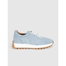 Cabani Buz Mavisi Süet Hakiki Deri Kadın Sneaker Ayakkabı