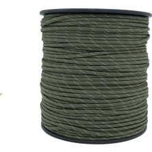 Mg Ropes Bileklik,outdoor 4 mm Reflektörlü Paracord Ip No:49 Haki
