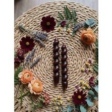 Drn Pinterest Model, Spiral, Burgulu Kahverengi Şamdan Mum 2' Li