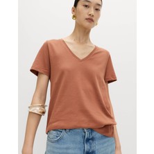 Marks & Spencer Pamuklu V Yaka T-Shirt