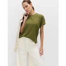 Marks & Spencer Yuvarlak Yaka Keten Karışımlı T-Shirt