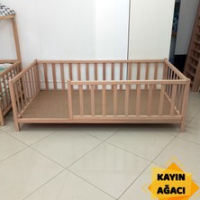 Bamy Doğal Kayın Ağacı Montessori Karyola 80x160 cm