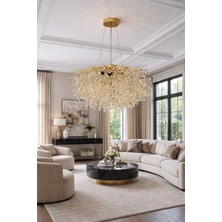 LED Yeni Model 60 cm Ağaç Kristal Lüx Salon Avie Gold Renk Ithal Kasa