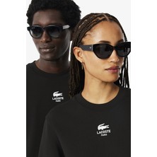 Lacoste Unisex Sweatshirt Bisiklet Yaka Pamuklu Sweatshirt Siyah