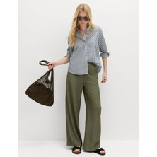 Marks & Spencer Dokulu Geniş Paça Pantolon