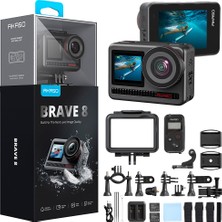Akaso Brave 8 4K/60FPS 48MP Wi-Fi Dual Screen Aksiyon Kamera ve Aksesuar Seti