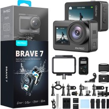 Akaso Brave 7 Aksiyon Kamera 4K/30FPS 20MP Dual Screen Wi-Fi Özellikli Su Geçirmez Set