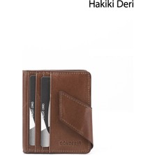 Gönderi(r) Kadın Taba Crazy  Hakiki Deri Unisex Kartlık