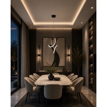 Gusto Lighting Rana LED Siyah Sarkıt Avize,3 Renk Yanabilen Modern Avize,salon LED Avize