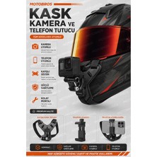 Motobros Kask Telefon Aparatı Kayış ile Akıllı Telefonlar İçin Uyumlu Kaymaz Telefon Tutucu