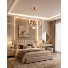 Gusto Lighting Samira Modern LED Gold Sarkıt Avize,3 Renk Yanabilen Modern Avize,salon LED Avize
