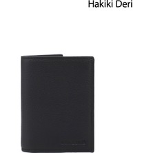 Gönderi(r) Erkek Siyah Floter  Hakiki Deri Dikey Cüzdan