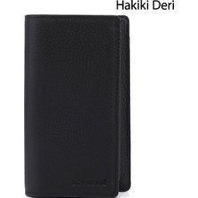 Gönderi(r) Kadın Siyah Floter  Hakiki Deri Dikey Cüzdan