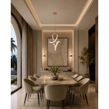 Gusto Lighting Rana LED Gold Sarkıt Avize,3 Renk Yanabilen Modern Avize,salon LED Avize