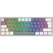 Redragon K616 Fizz Pro Red Switch Kablosuz Gri Beyaz Gaming Klavye