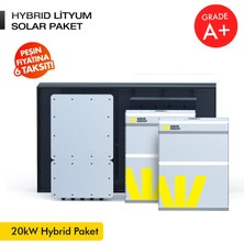 WERER ENERGY 20kW Hybrid Solar Paket -LiFePO4 Batarya/Inverter/Solar Panel