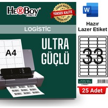 Herboy HB-1033 63,5 x 25,4 mm A4 Laser Etiket (25 Adet)
