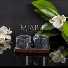 Miarik Design Dekoratif Bursa Siyah Koyu Gri Mermer Baharatlık