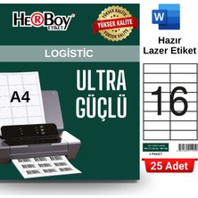 Herboy HB-1105 105 x 37,125 mm A4 Laser Etiket (25 Adet)
