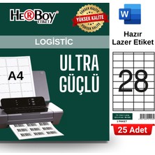 Herboy HB-1028 52,5 x 41 mm A4 Laser Etiket (25 Adet)