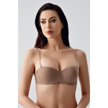 Cotonhause Kadın Push-Up Destekli Balenli Straplez Cappuccino Sütyen C5T5N0733
