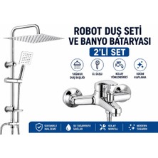 FAWER Faucet & Shower FAWER KROM ROBOT DUŞ SETİ & KROM BANYO BATARYASI 2Lİ SET