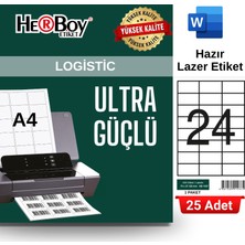 Herboy HB-1037 70 x 37,125 mm A4 Laser Etiket (25 Adet)
