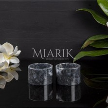 Miarik Design Dekoratif Bursa Siyah Koyu Gri Mermer Baharatlık