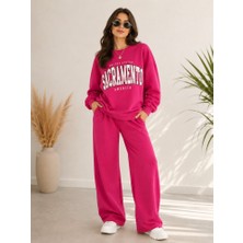 Stsahra  Kadın Pembe Bisiklet Yaka Sweatshirt